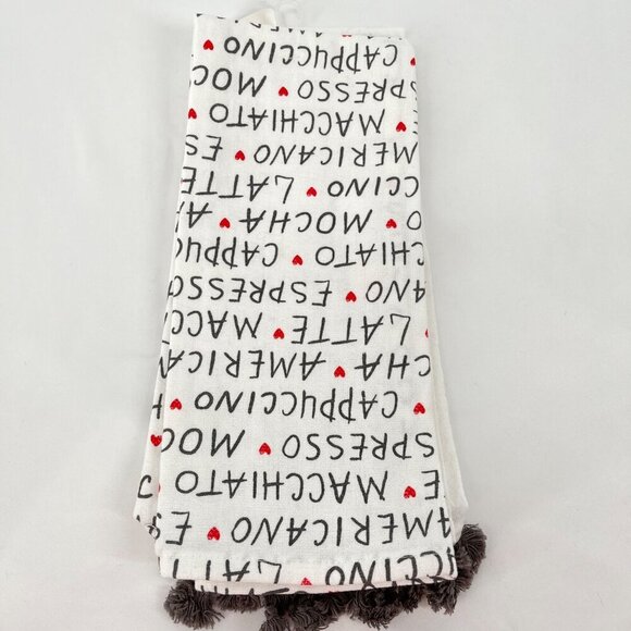 Valentines Day Gnome Dish‎ Towels Set Of 8 100% Cotton Red & White - Picture 8 of 9
